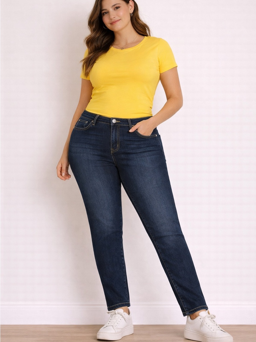 Love Indigo Dark Blue Straight Leg Jeans